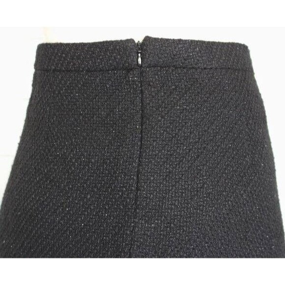 MNG Casual Small Black Metallic Thread Woven Faux Wrap Style Short Skirt - Picture 3 of 8